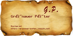 Grünauer Péter névjegykártya